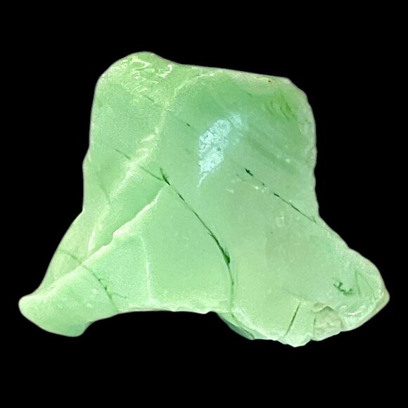 Lime Green Opaque Art Glass Cullet Glowing Manganese Slag Glass #5GX54 - Picture 3 of 7